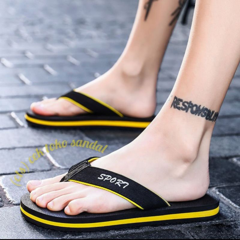 CTS  Sandal Jepit Pria Keren Kekinian Distro Casual Trendy