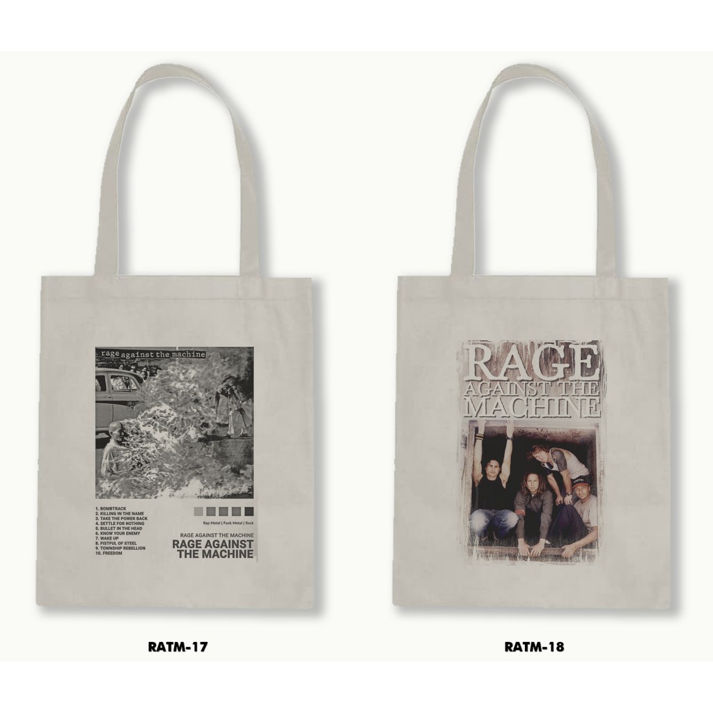 TOTE BAG BLACU - RATM/RAGE AGAINST THE MACHINE .01