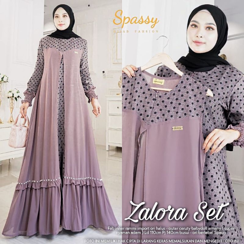 ZALORA SET OUTER SET // Set Outer katun Mic Ceruty // Kombinasi mutiara