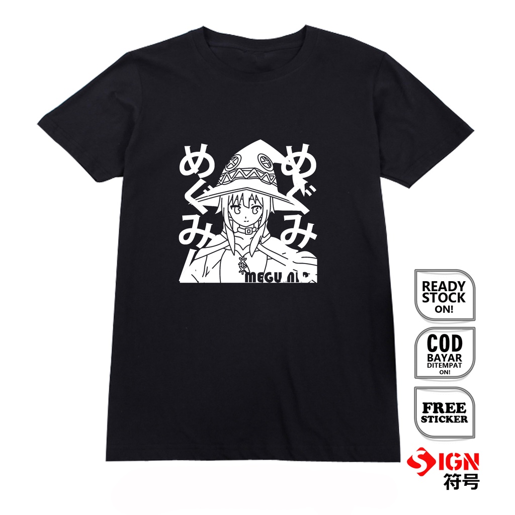 KAOS ANIME MANGA WAIFU MEGUMIN KONOSUBA KONO SUBARASHII SEKAI NI SHUKUFUKU WO DARKNESS WIBU OTAKU JAPAN CULTURE CRIMSON DEMON CLAN SATOU KAZUMA AQUA ERIS BAJU JEPANG - SIGN CLOTH