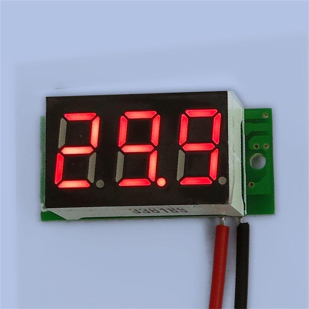 Augustina Voltmeter Digital Otomatis 0.28 Inch Daya Ponsel Tampilan Digital DC LED Kapasitas Display 2.5~30V Tester Detector