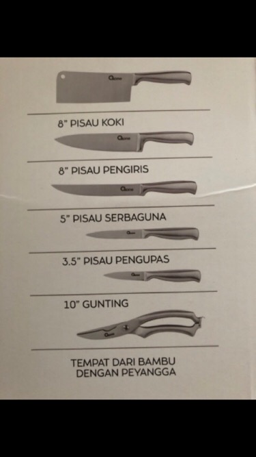 Oxone Ox-982 Master Knife Bamboo Block Pisau Set Ox982