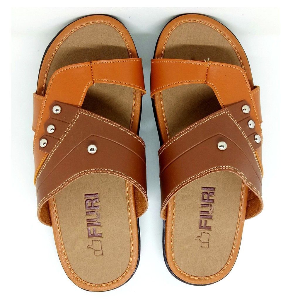 FIURI - Sandal Jempol Moka - Sandal Pria - Sandal Casual - Sandal Pria Kulit - Sandal Pria Dewasa