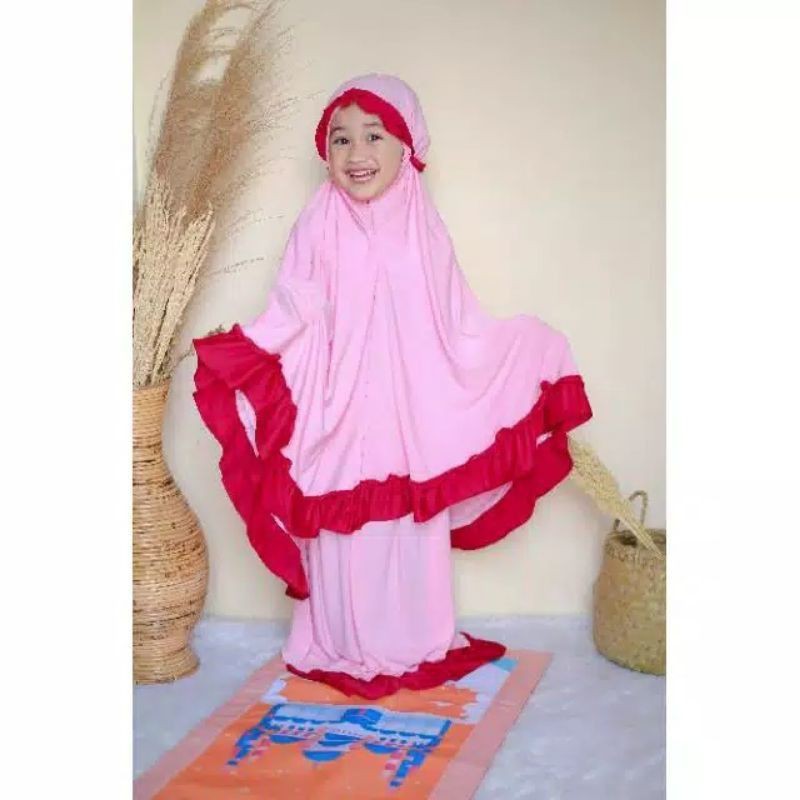 Mukena Kriwil Rempel Anak 3 - 6 Tahun Bahan Adem Perempuan Tanggung 2 - 5