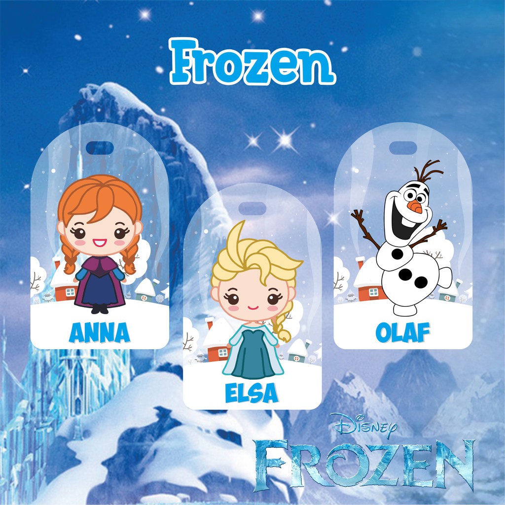 

1 Pcs Bag Tag Akrilik Tema Frozen (Nama/ Tulisan Bisa Request)