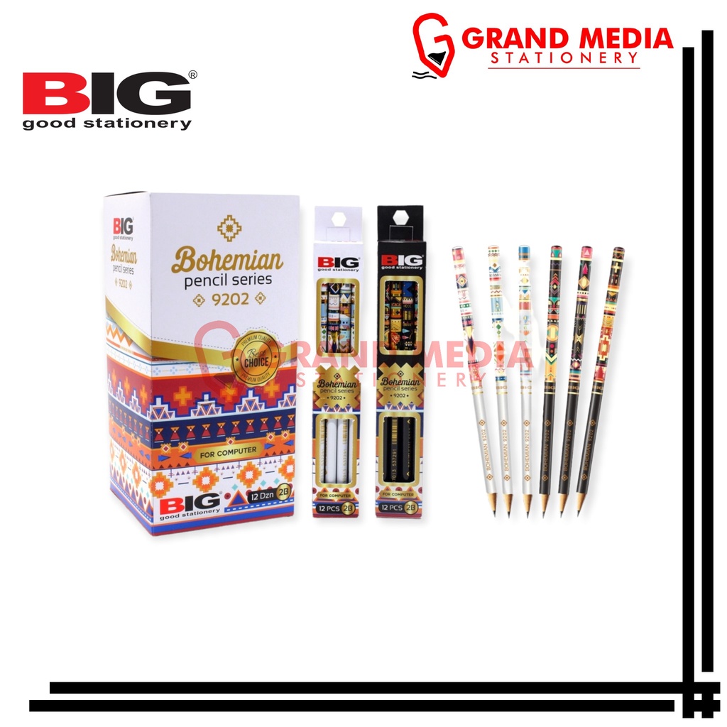 

[GRAND MEDIA] PENCIL / PENSIL BIG 2B PS-9202 BOHEMIAN / 1PCS