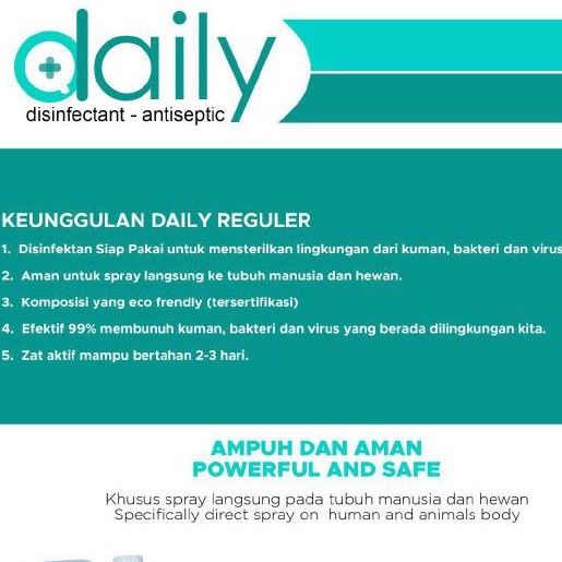 DESINFEKTAN DISINFEKTAN DAILY REGULER ANTISEPTIC 20 LITER ANTI VIRUS