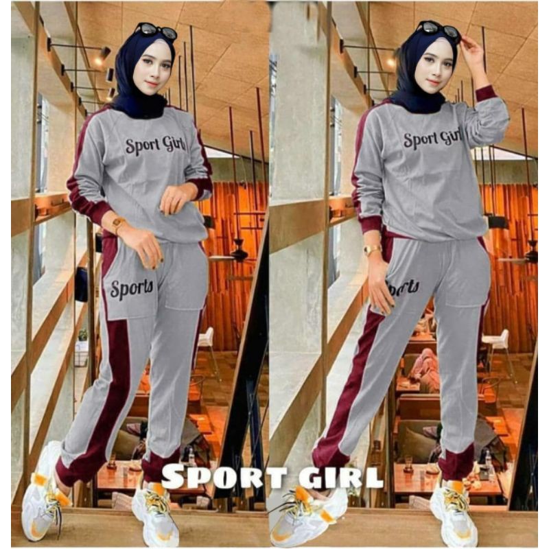 COD☑️PAKAIAN SET WANITA/SET SPORT GIRL/3 SIZE(L-XL-XXL)PAKAIAN TRAINING SET/SET WANITA/SET KEKINIAN/GOOD QUALITY