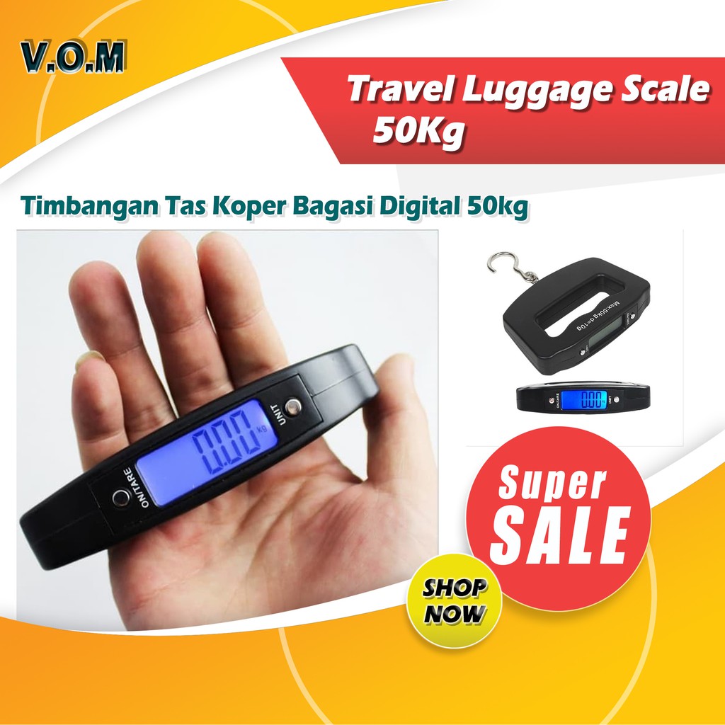 VOM Travel Luggage Scale 50Kg - Timbangan Tas Koper Bagasi Digital 0646