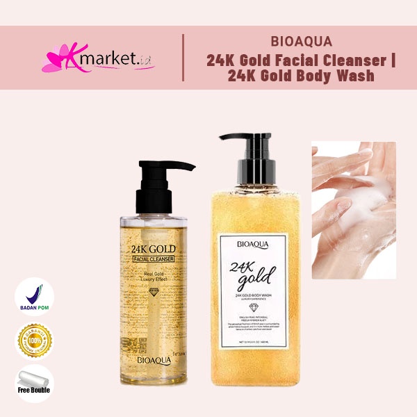 BIOAQUA 24K GOLD BODY WASH | BIOAQUA 24K GOLD FACIAL WASH
