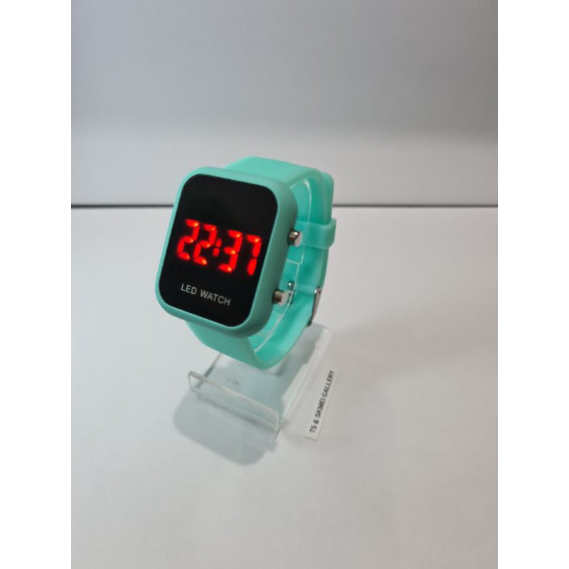 Jam Led watch 1271 original free gift box-Hijau
