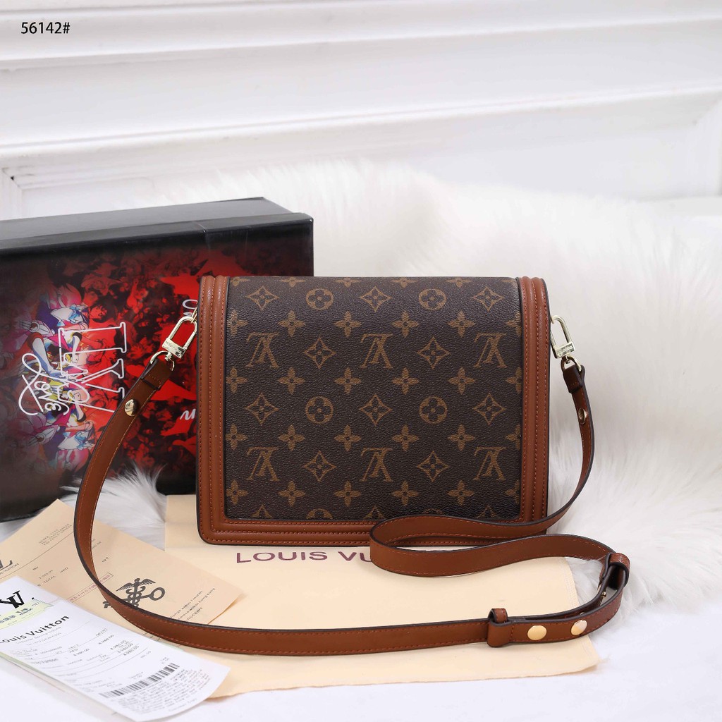 Fashion L V  Dauphine Monogram Reverse MM Brown 56142