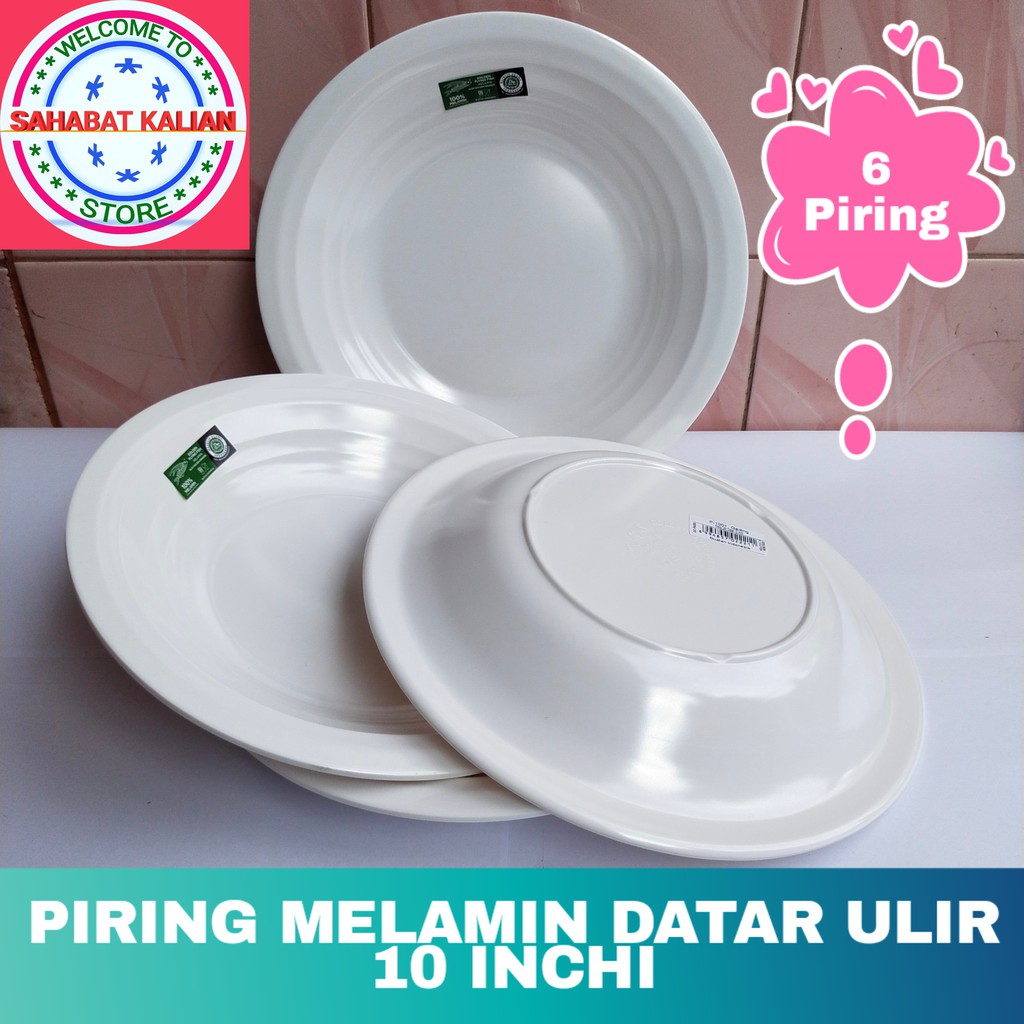 (6 Piring)  Piring Melamin Golden Flying Fish P1001 Ukuran 10 Inch