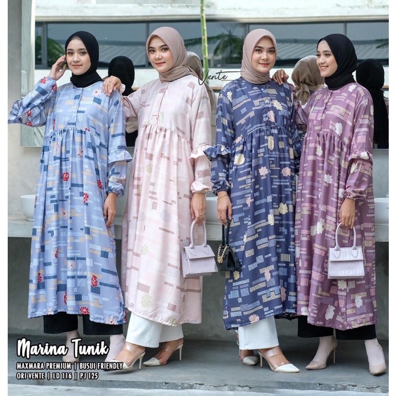 NEW on JUNE ‼️ Tunik keren pattern abstrak hits kekinian (MARINA)