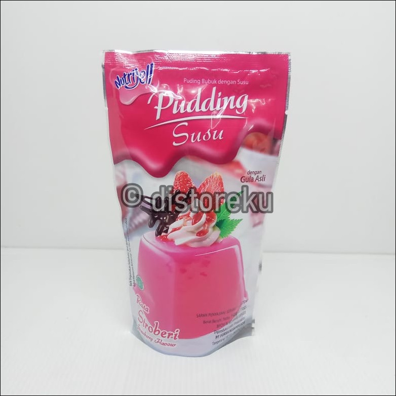 nutrijel PUDING susu rasa strobery STRAWBERRY flavour 145gr (5.11oz)