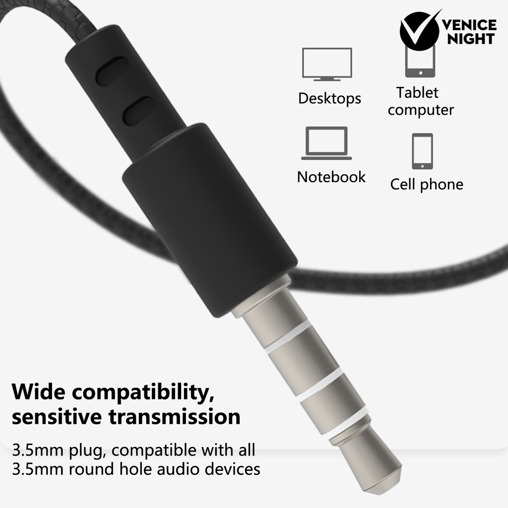 (VNEP) (Berkabel) Headset Earphone In-ear Mega Bass Ringan Ergonomis Noise canceling Dengan Mic + Jack 3.5mm