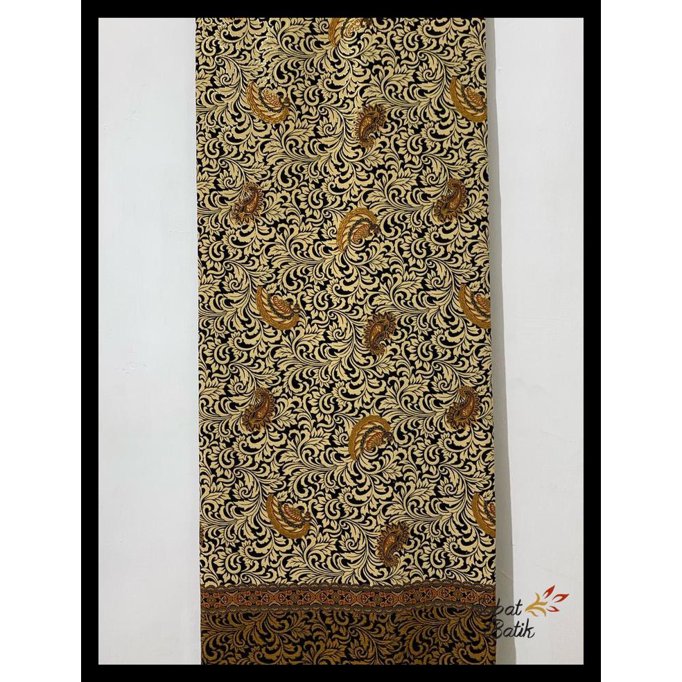 MURMER KAIN BATIK SEMI SUTRA MOTIF 60504 HITAM EMAS BOOM SALE