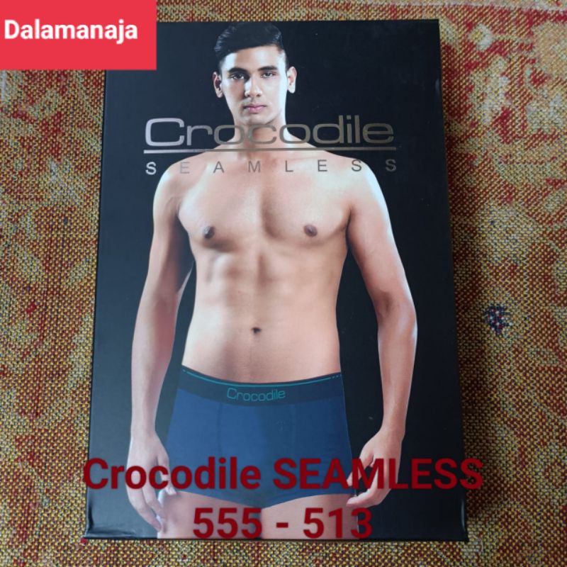 Crocodile SEAMLESS Cd Boxer Pria KATUN 555-513 Sekotak Isi 1Pcs