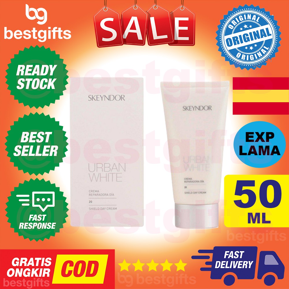 SKEYNDOR URBAN WHITE SHIELD DAY CREAM SPF 20 KRIM PELINDUNG KULIT WAJAH BINTIK BERNODA POLUSI 50 ML