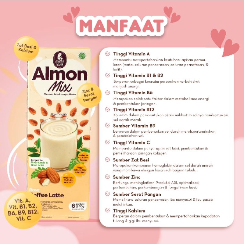 (MAMA BEAR) almond mix rasa coffe latte  / Pelancar ASI MAMABEAR / ASI Booster / Booster terlaris