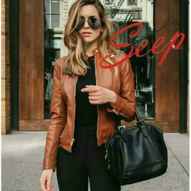 Jaket Kulit Wanita Coklat