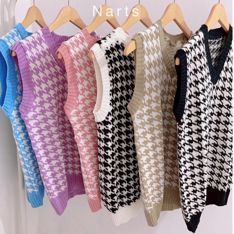 Houndstooth Vest / JENNIE Vest Rajut / TERMURAH !!!!!!!