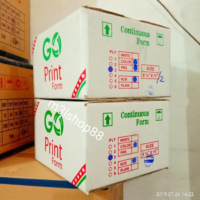 

Kertas komputer/kertas print/continuous form 3 ply merk Go Print - full tidak prs