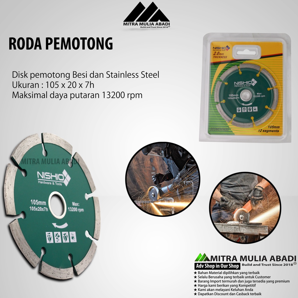 Diamond Wheel Dry 4&quot; / DISK Pisau Potong Keramik Granit, Marmer Nishio