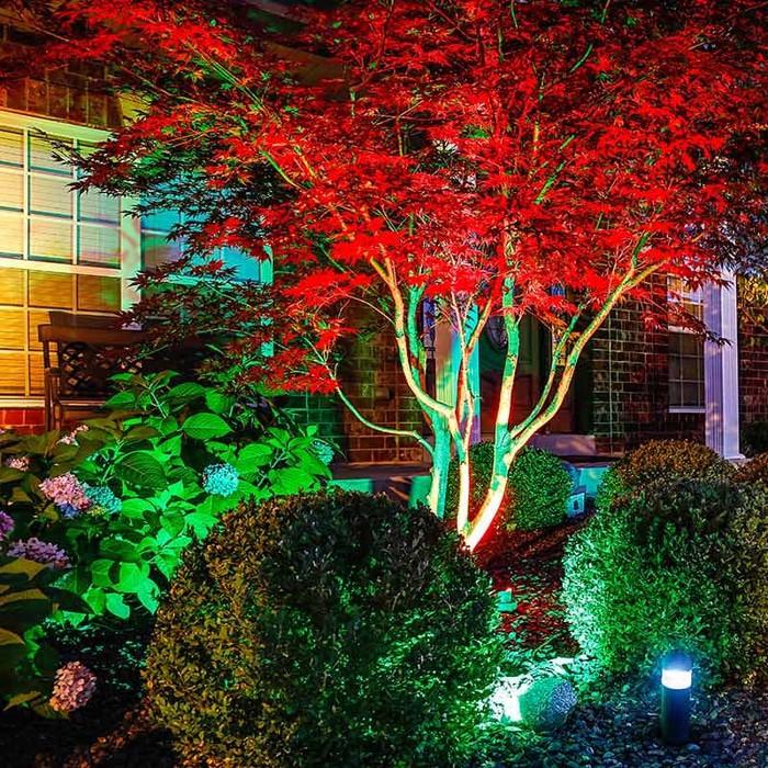 Lampu sorot led RGB 50w MODEL BESAR warna warni flood light full color 50 watt outdoor taman tembak