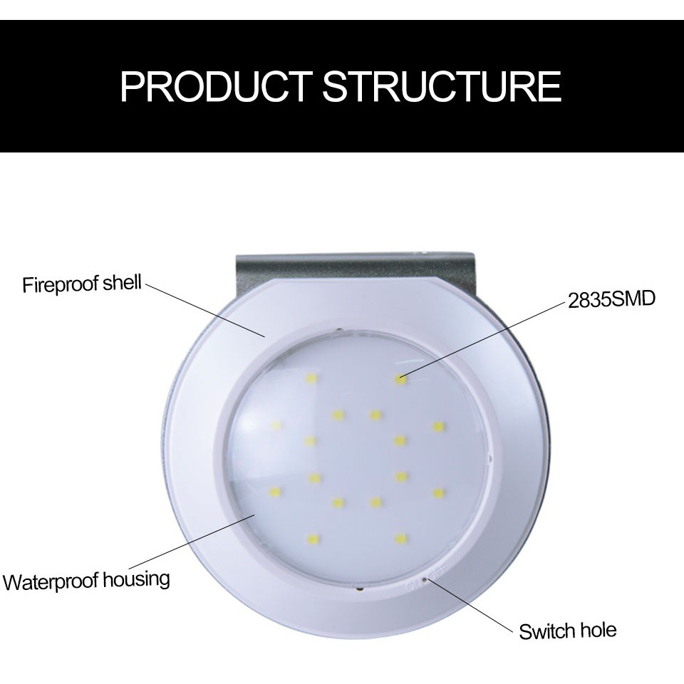 59 HBT-1605 - 260 Lumens Radar Sensor Wall Light 16 LED Solar Lamp Light