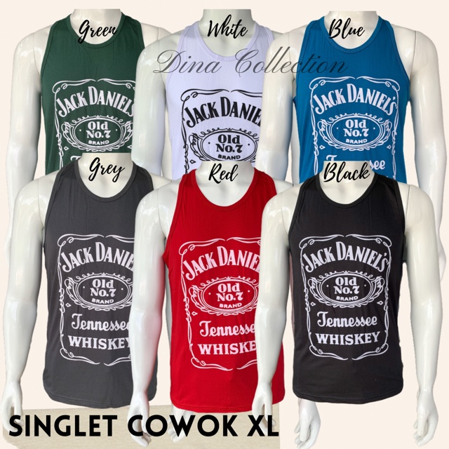 KAOS SINGLET COWOK MOTIF PEACE &amp; JACKD