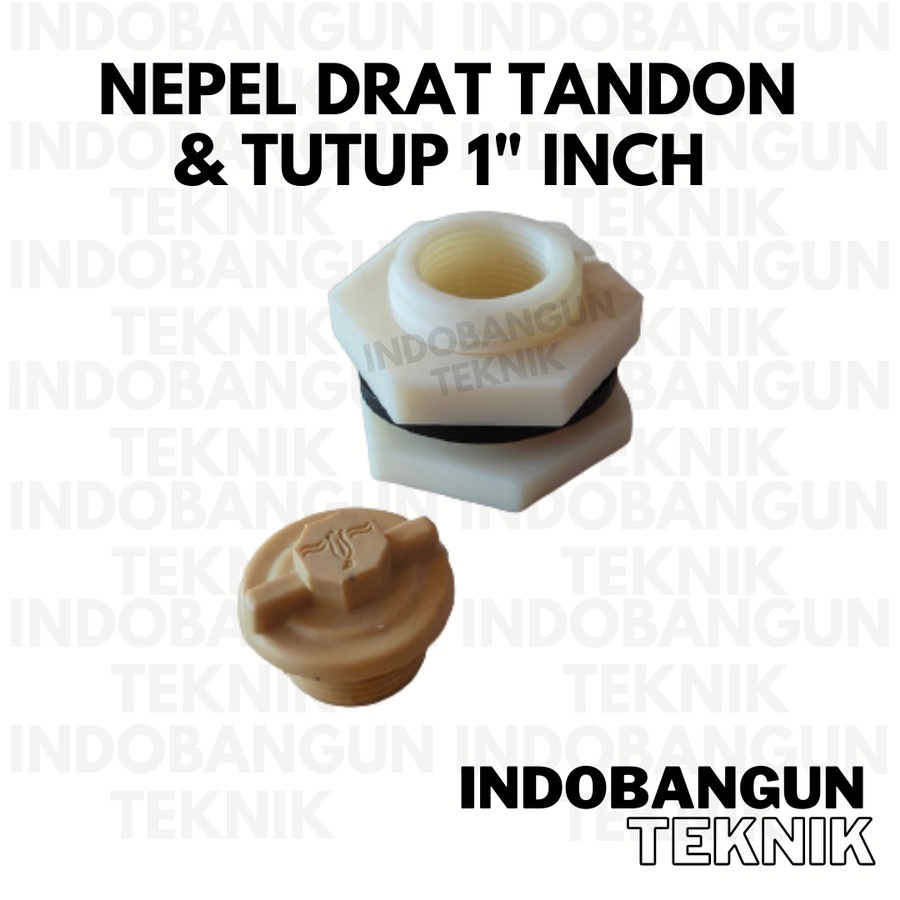 Nepel Nepple 1" Fitting Mur Mor Vault Ring Drat Tandon Toren Tangki Air 1 Inch + Tutup