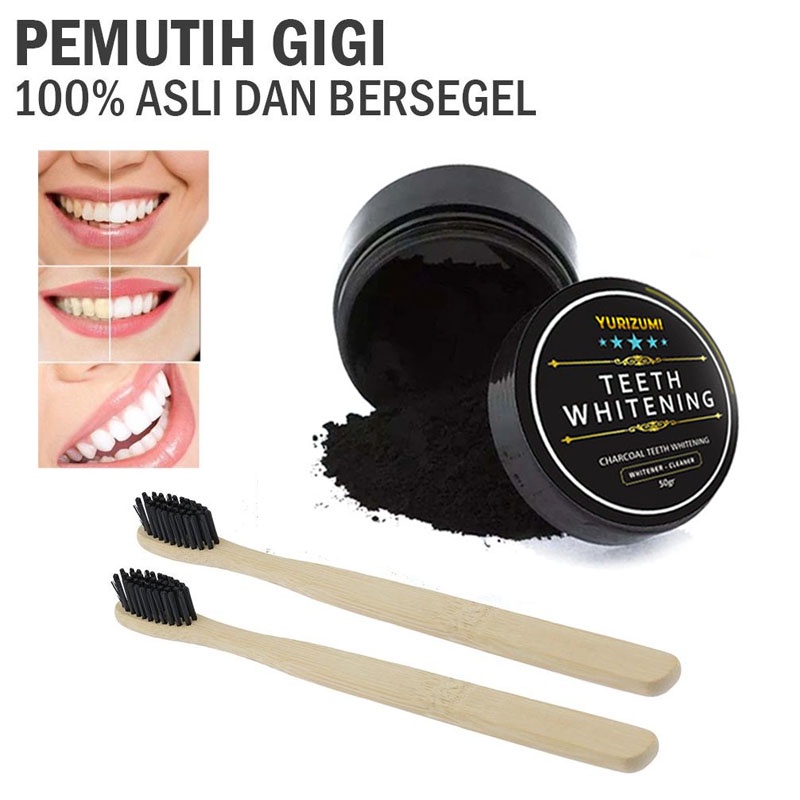 Beauty Jaya - BISACOD Pemutih Gigi Alami Teeth Whitening By Yurizumi Actived Charcoal Powder Pemutih Gigi Kuning 30gr