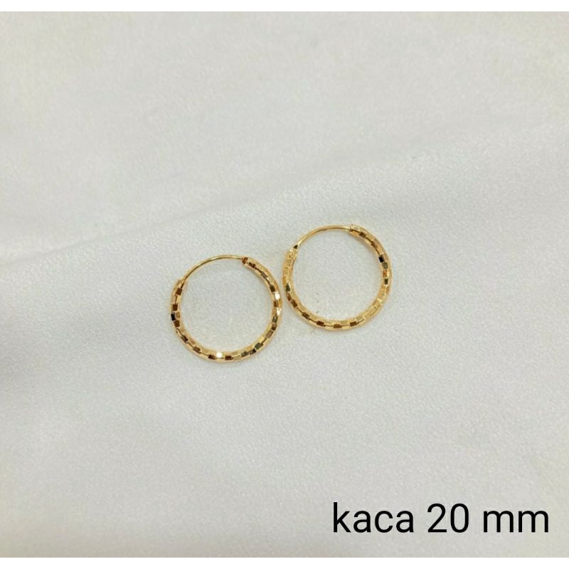 Anting titanium bulat /anting gipsy bulat/ anting lapis emas 24 karat