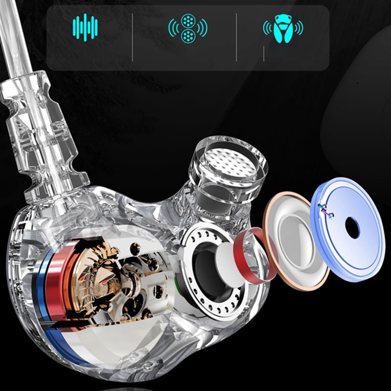 QKZ Dual Driver Earphone HiFi Dengan Mic - QKZ-CK9