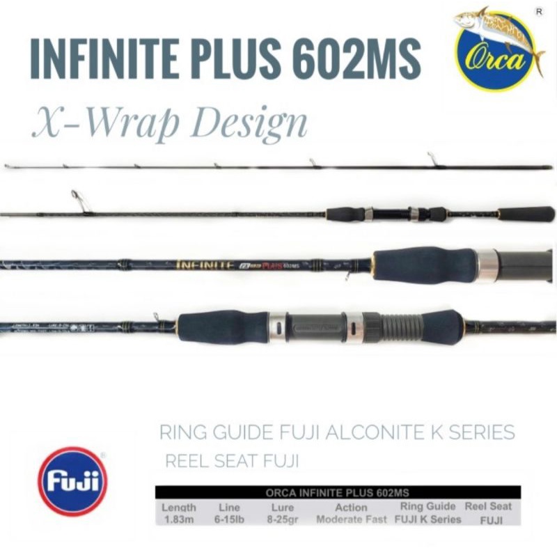JORAN PANCING SPINNING ORCA INFINITE PLUS 180 602MS 6-15LB FULL FUJI