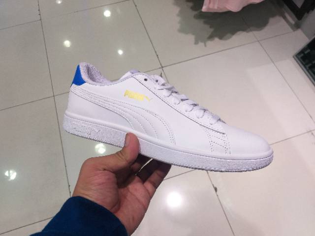 puma white with blue stripe