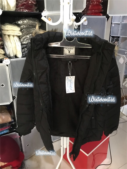 READY INDONESIA LOGAN Men Winter Coat Pria Jacket mantel cowok musim dingin jaket jumbo hitam