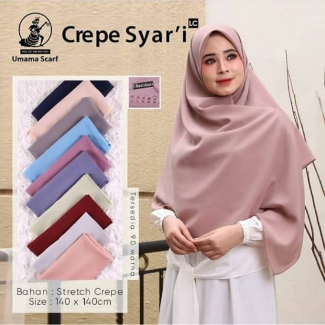 [GROSIR MURAH] CREPE SYAR'I LASERCUT/HIJAB SEGIEMPAT SYAR'I BY UMAMA