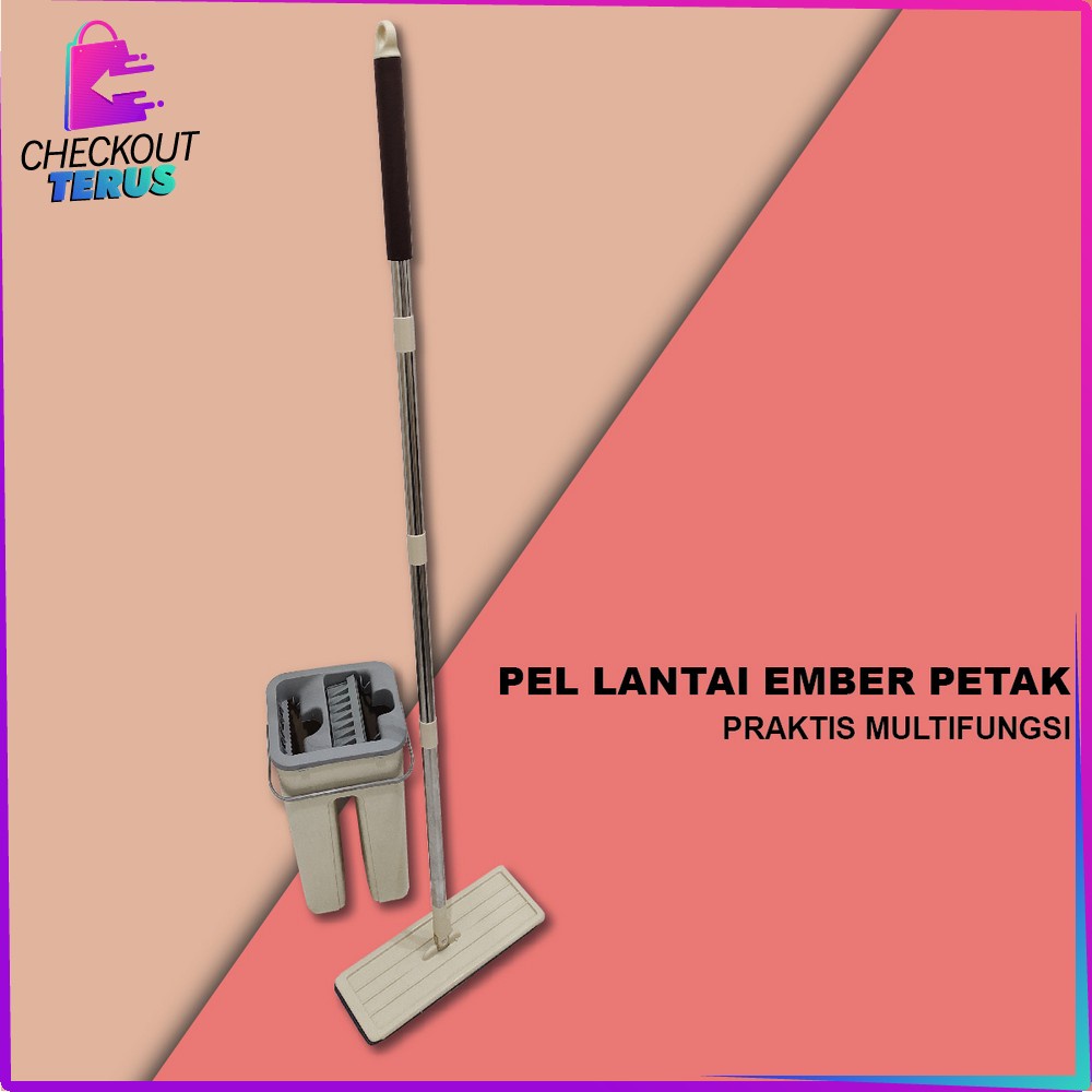 CT C527 Kain Pel Pembersih Lantai Praktis Multifungsi Mop Scratch Flat With Bucket Kain Pel Lantai Lap Pel