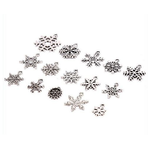 Antique Snowflake Pendant - Liontin Antik Bentuk Snowflake (15pcs)