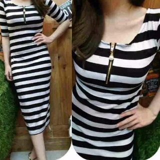 73997 Lexander Fashion Ziper Dress Salur Shopee Indonesia