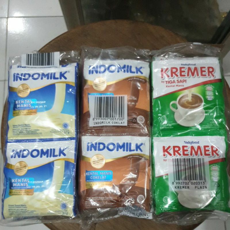 

Indomilk renteng dan kremer sachet