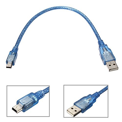 Kabel Data USB A to Mini USB B Male Cable Biru Phone Arduino Nano PC