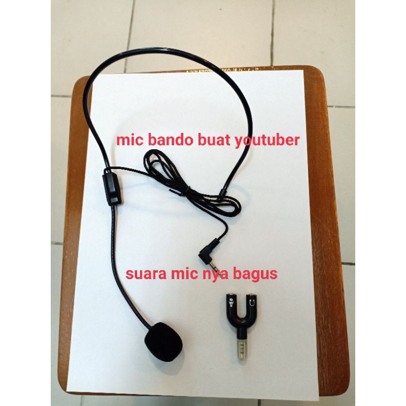 mic youtuber mic bando jack U audio splitter.