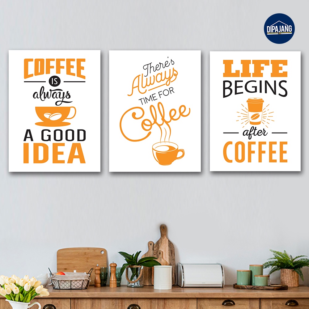 DipajangID Hiasan Dinding Wall Decor Dapur Quotes Background Putih Dekorasi Dapur Minimalis 30x40 cm
