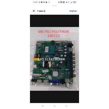 MB MOTHERBOARD MAINBOARD MESIN TV LED POLYTRON 24 INCH PLD-24D123 PLD24D123