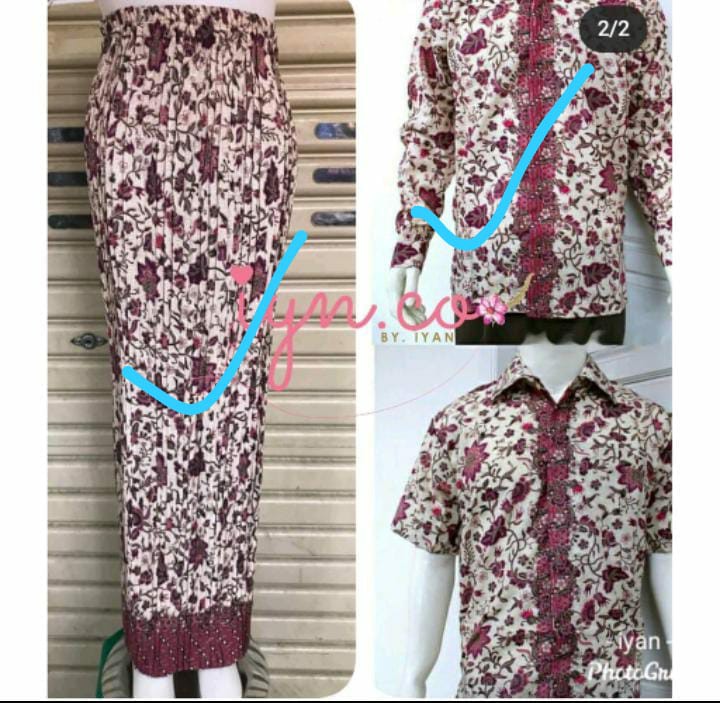 Stelan Kebaya Brukat Tunik Kurung Lian Kombi Rok Span Batik Anak
