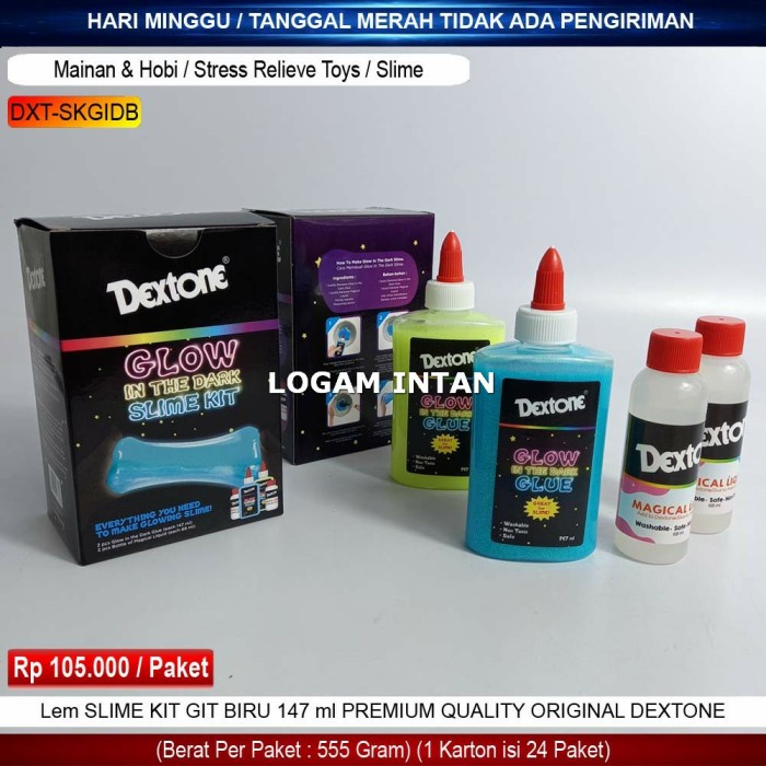 

Cherry | Lem SLIME KIT DEXTONE GLOW IN THE DARK BIRU 147 ml PREMIUM QUALITY