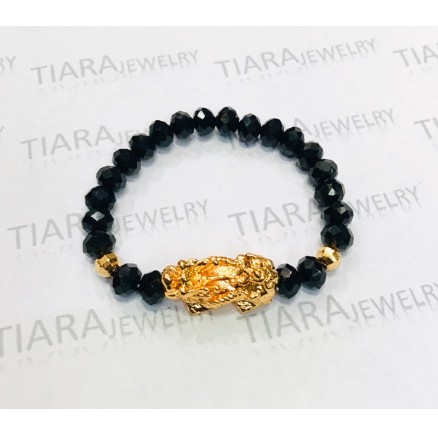 Gelang tangan wanita // gelang kristal pixu lapis emas // replika emas // gelang pixu